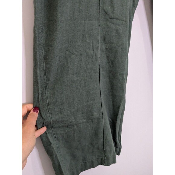 GAP Women's Drawstring Linen Pants Pull On Pants - Green - Size LARGE - NWT!! - Picture 8 of 11